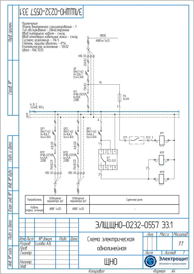 Схема ЩНО 32А