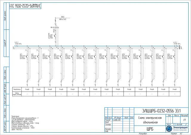 Схема ЩРБ 100А